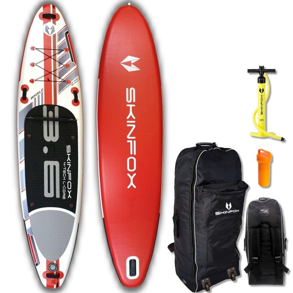 SKINFOX WHALE ALU-SET (365x82x15) 4-TECH L-CORE SUP paddle board red