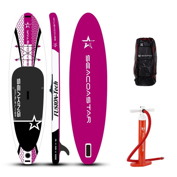 SEACOASTAR SEAKING CARBON-SET (325x80x15) double-layer SUP paddle board pink