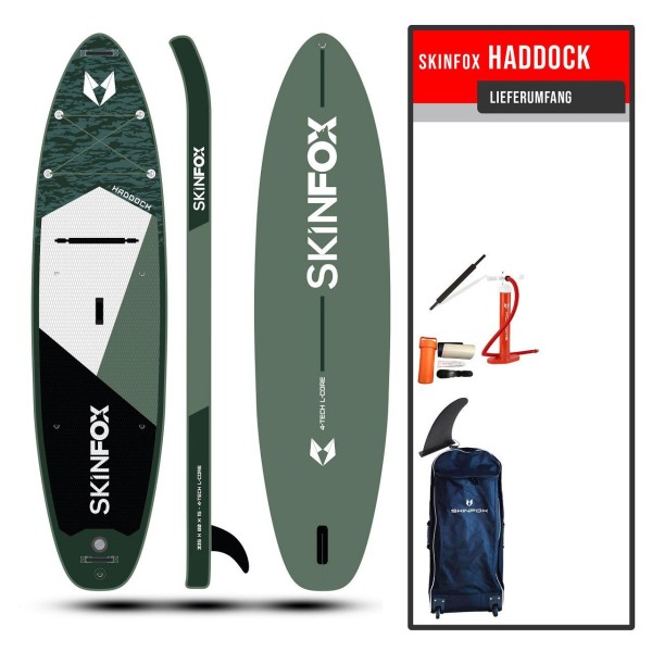 SKINFOX HADDOCK ALU-SET (335x80x15) 4-TECH L-CORE SUP Paddelboard gruen